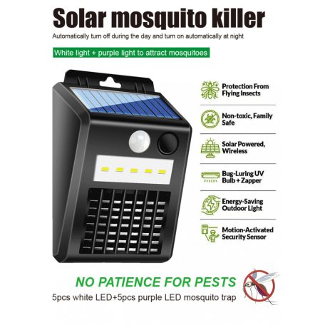 Kültéri napelemes szúnyogirtó + lámpa